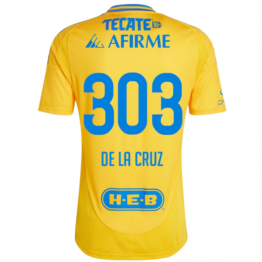 Enfant Football Maillot Erick De La Cruz #303 Or Jaune Tenues Domicile 2024/25