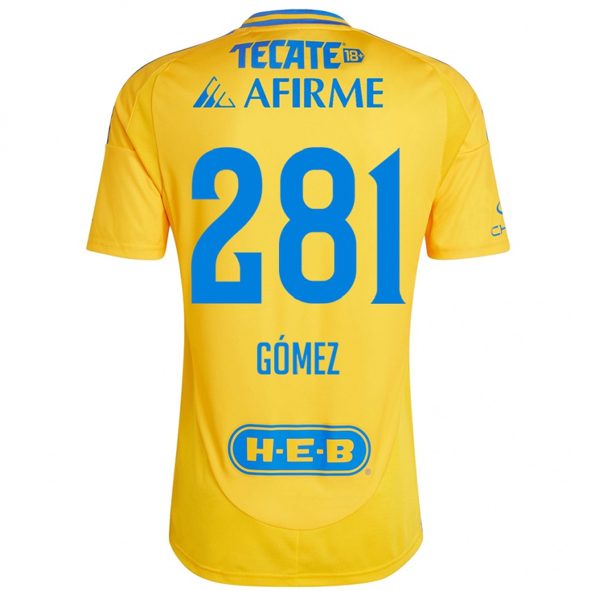 Enfant Football Maillot Luis Gómez #281 Or Jaune Tenues Domicile 2024/25