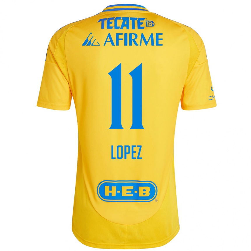 Enfant Football Maillot Nicolas Lopez #11 Or Jaune Tenues Domicile 2024/25