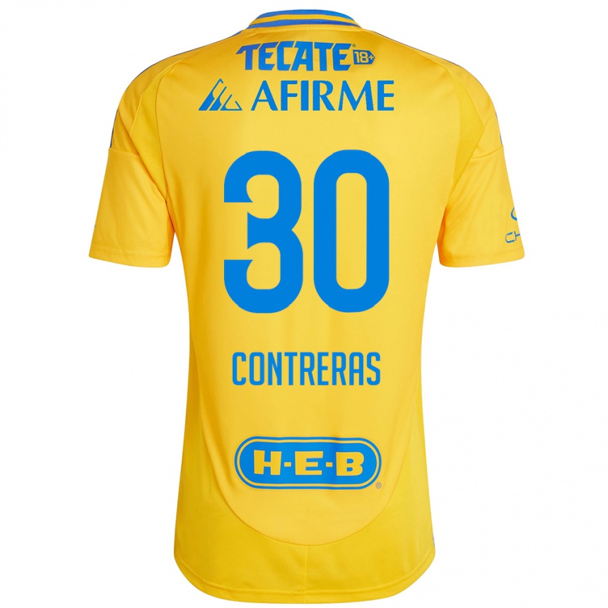 Enfant Football Maillot Lizeth Contreras #30 Or Jaune Tenues Domicile 2024/25