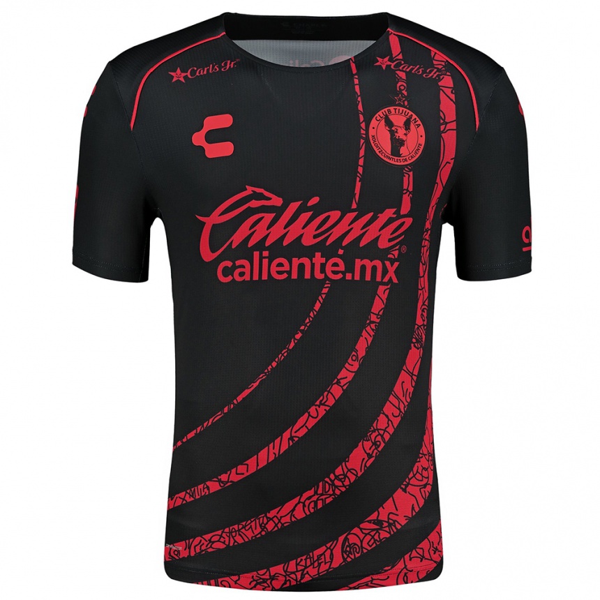 Enfant Football Maillot Estefanía Izaguirre #16 Noir Rouge Tenues Domicile 2024/25