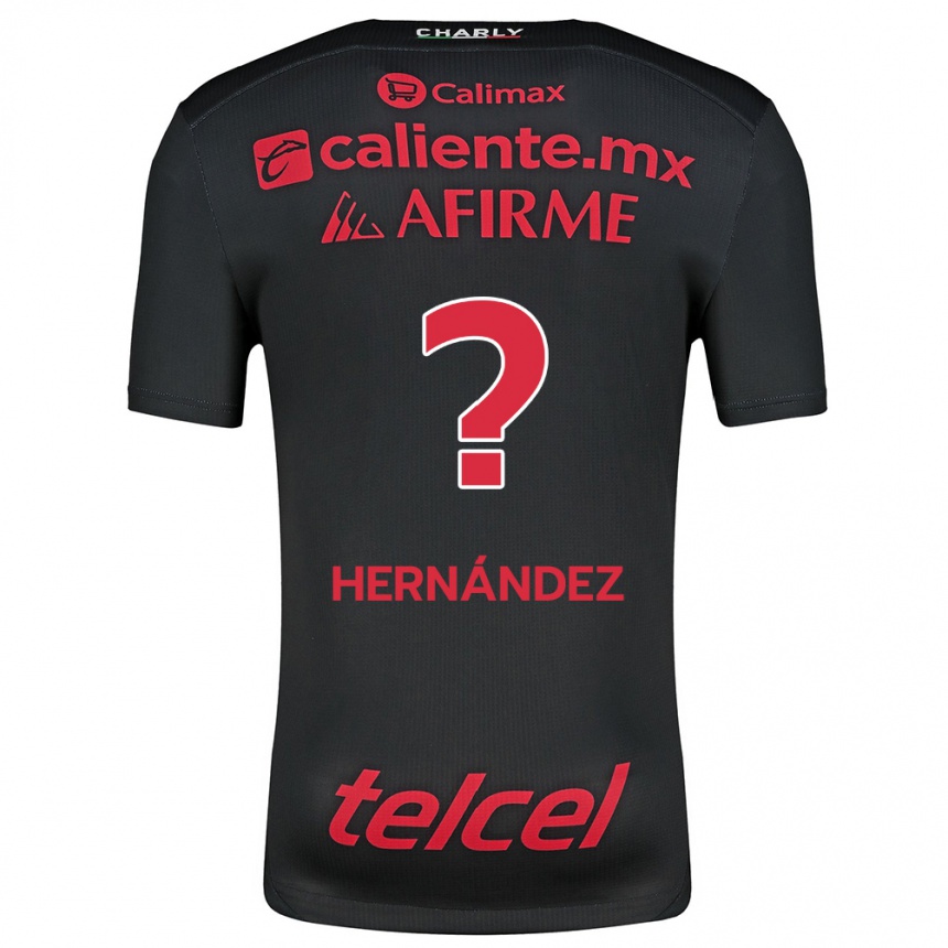 Enfant Football Maillot Betsiel Hernández #0 Noir Rouge Tenues Domicile 2024/25