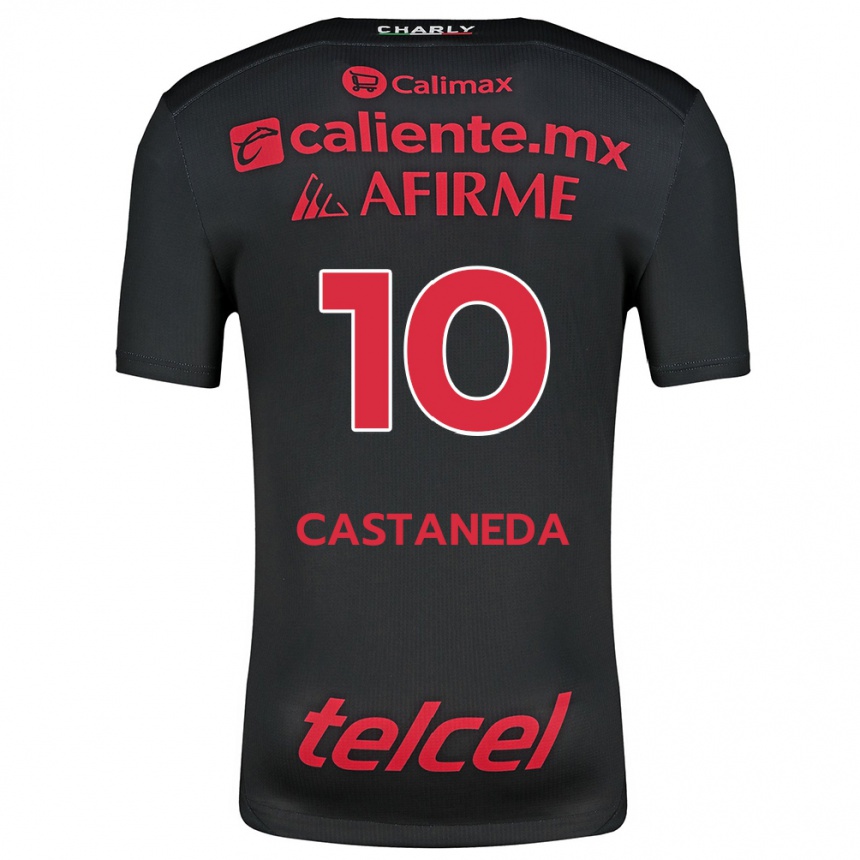 Enfant Football Maillot Kevin Castañeda #10 Noir Rouge Tenues Domicile 2024/25