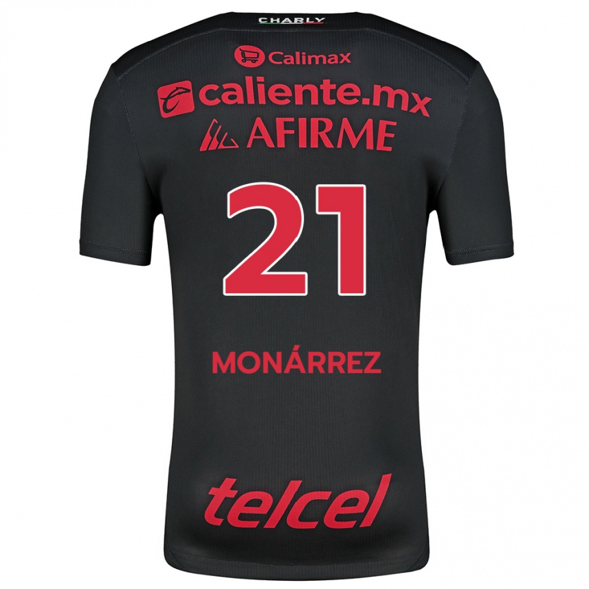 Enfant Football Maillot Fernando Monárrez #21 Noir Rouge Tenues Domicile 2024/25