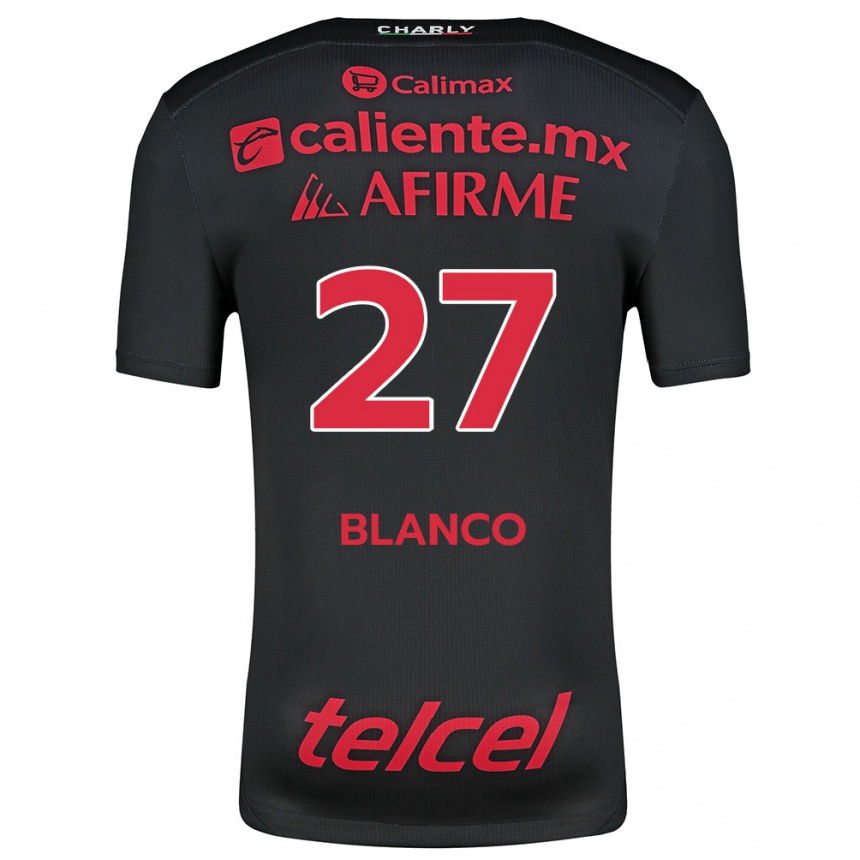 Enfant Football Maillot Domingo Blanco #27 Noir Rouge Tenues Domicile 2024/25