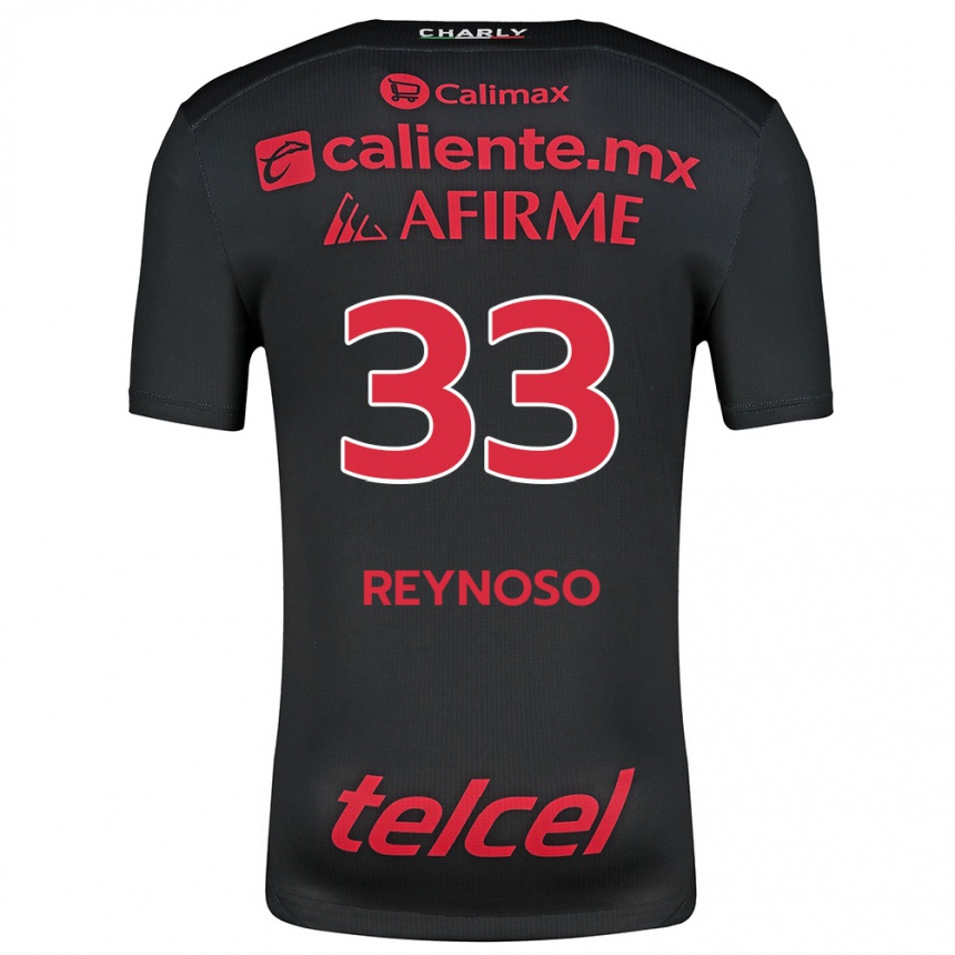 Enfant Football Maillot Emanuel Reynoso #33 Noir Rouge Tenues Domicile 2024/25