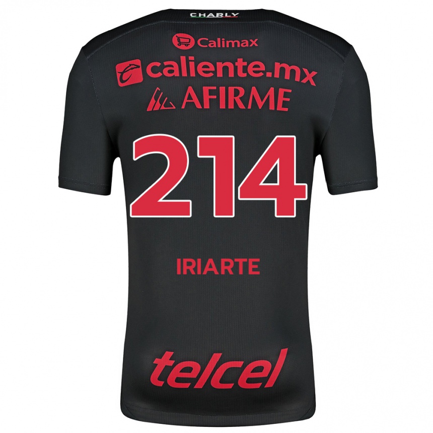 Enfant Football Maillot Oliver Iriarte #214 Noir Rouge Tenues Domicile 2024/25