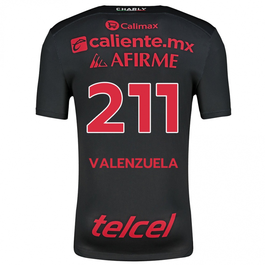 Enfant Football Maillot Aldieri Valenzuela #211 Noir Rouge Tenues Domicile 2024/25