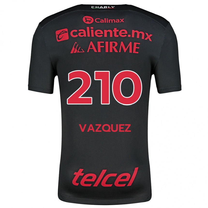 Enfant Football Maillot Daniel Vázquez #210 Noir Rouge Tenues Domicile 2024/25