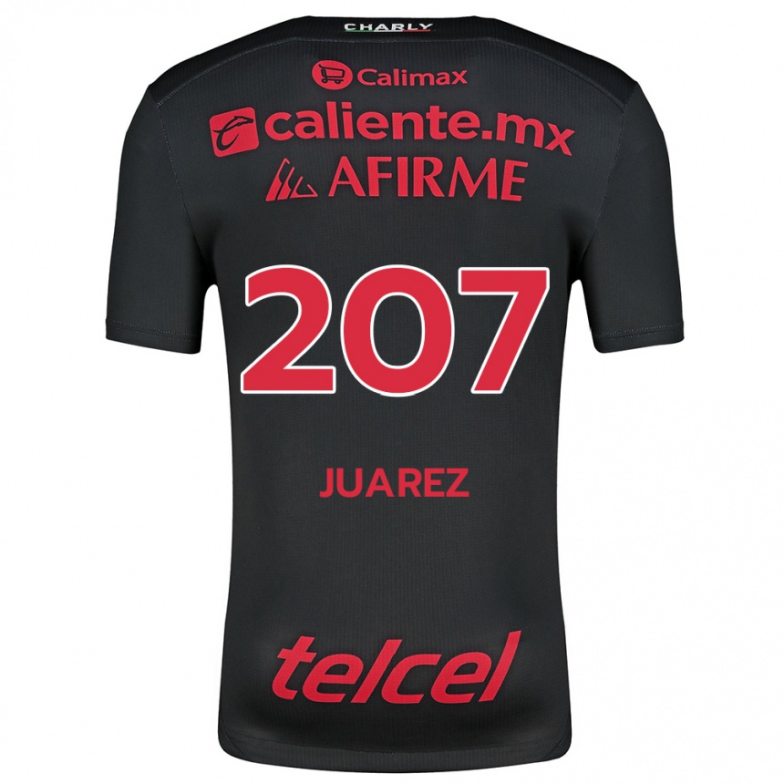 Enfant Football Maillot José Juárez #207 Noir Rouge Tenues Domicile 2024/25