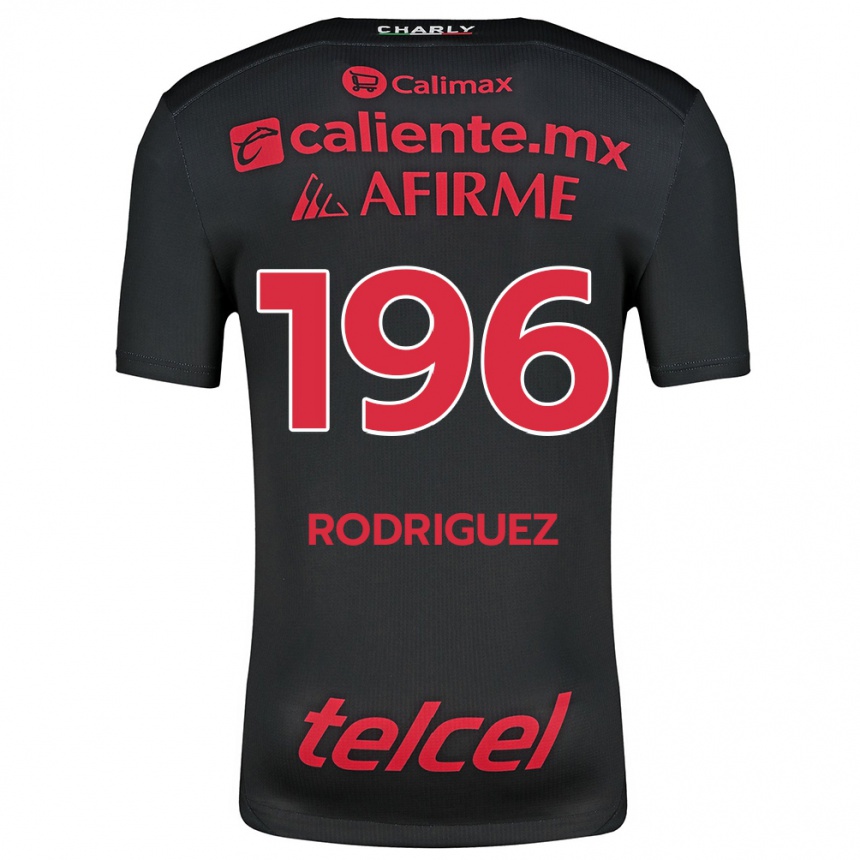 Enfant Football Maillot Prince Rodríguez #196 Noir Rouge Tenues Domicile 2024/25