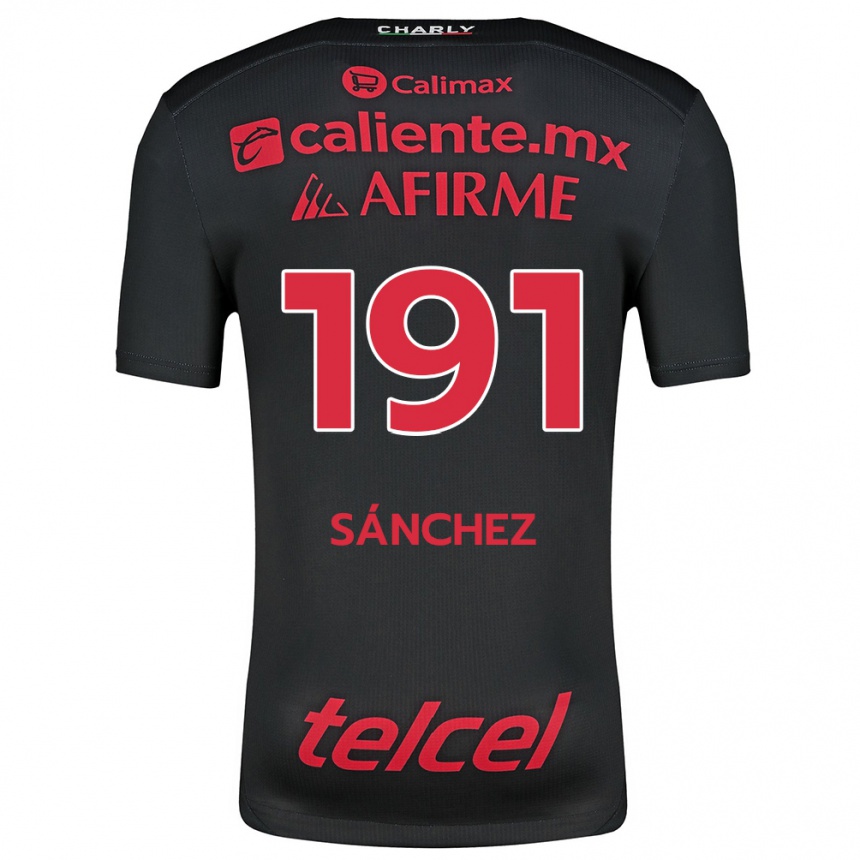 Enfant Football Maillot Diego Sánchez #191 Noir Rouge Tenues Domicile 2024/25