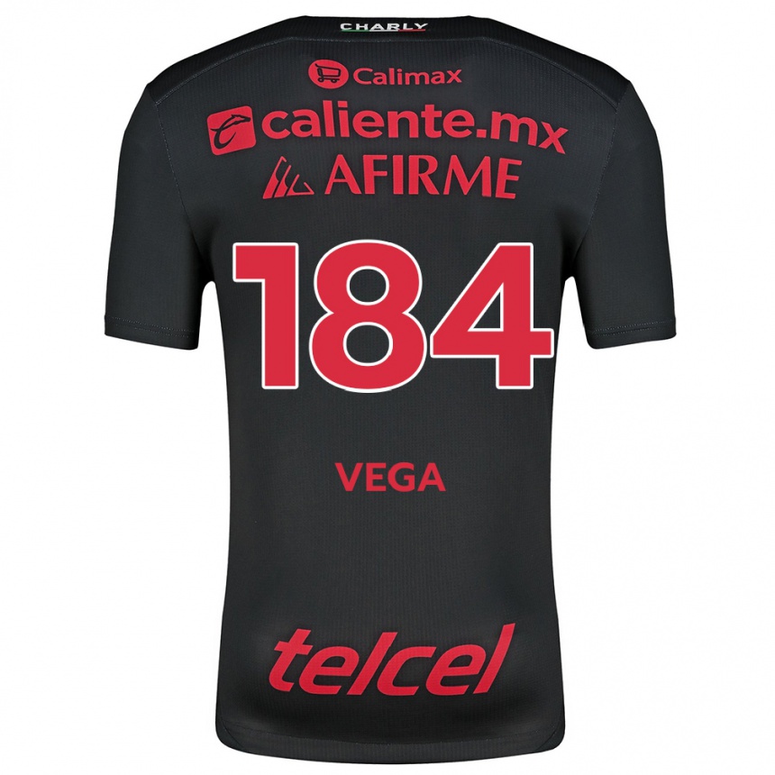 Enfant Football Maillot Daniel Vega #184 Noir Rouge Tenues Domicile 2024/25