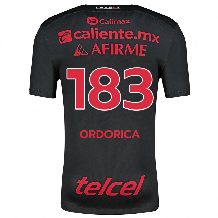 Enfant Football Maillot Brandon Ordorica #183 Noir Rouge Tenues Domicile 2024/25