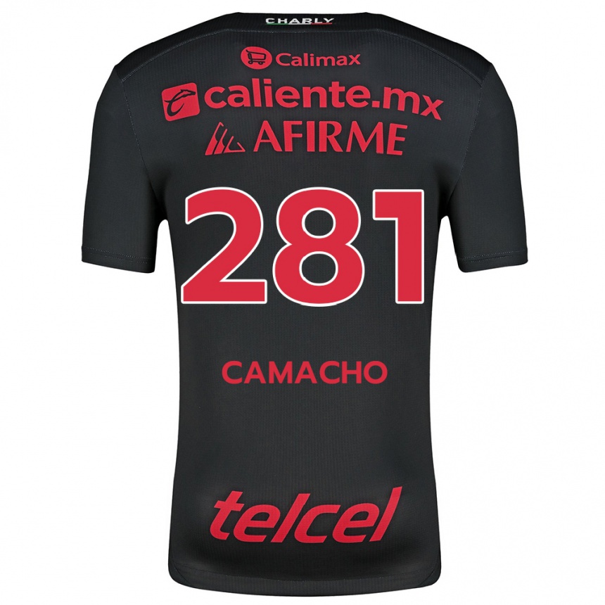 Enfant Football Maillot Javier Camacho #281 Noir Rouge Tenues Domicile 2024/25