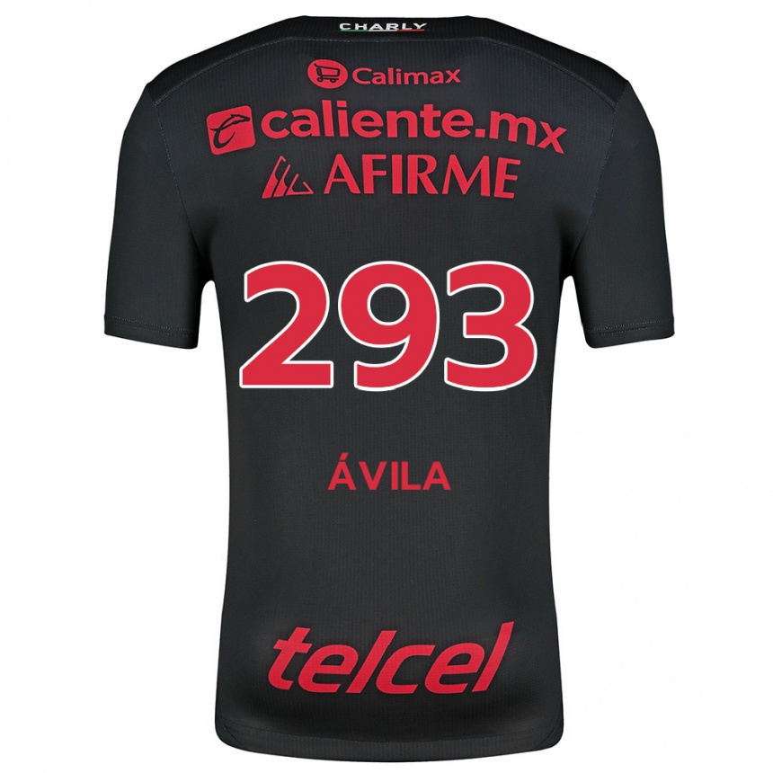 Enfant Football Maillot Daniel Ávila #293 Noir Rouge Tenues Domicile 2024/25