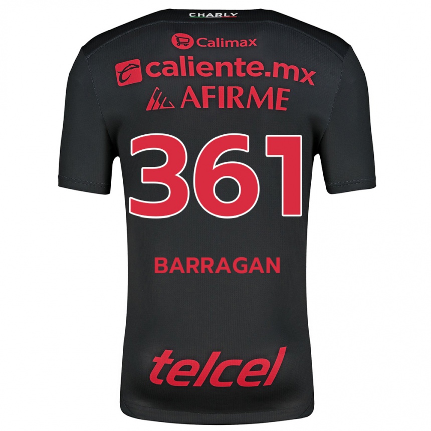 Enfant Football Maillot Jesús Barragán #361 Noir Rouge Tenues Domicile 2024/25