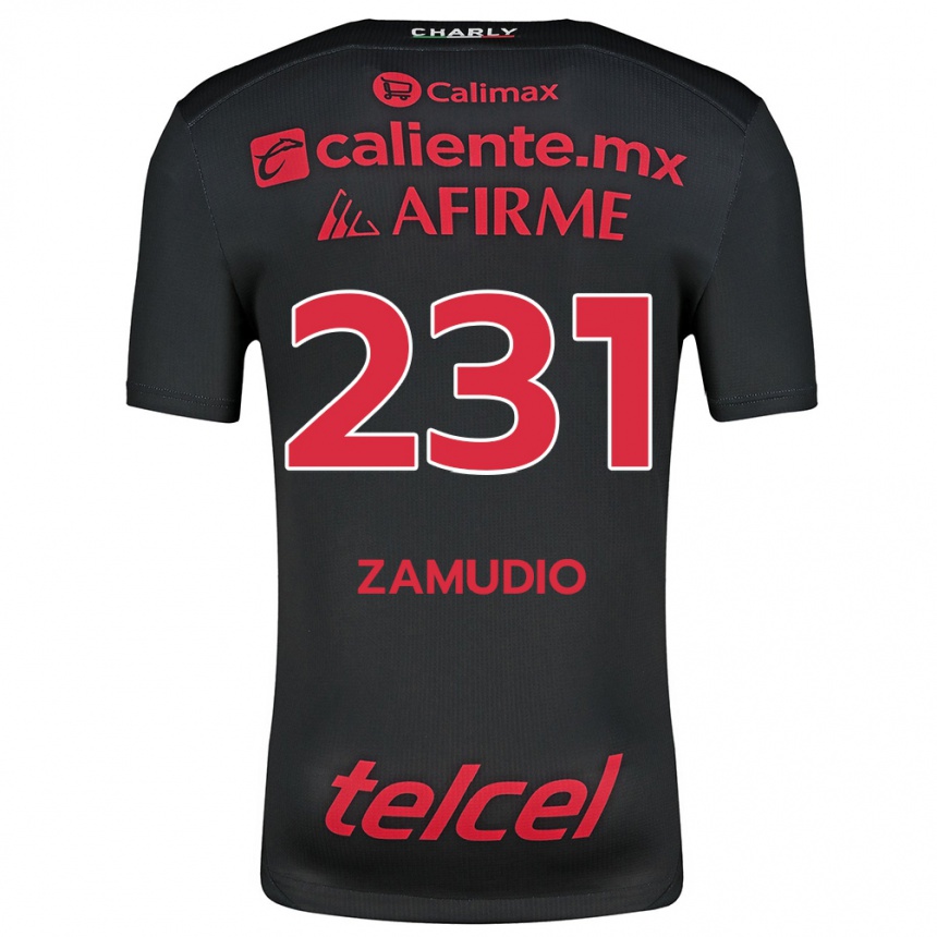 Enfant Football Maillot Irwin Zamudio #231 Noir Rouge Tenues Domicile 2024/25