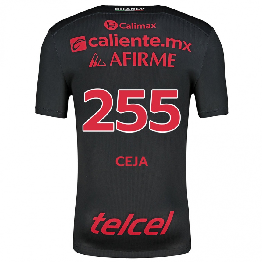 Enfant Football Maillot Julio Ceja #255 Noir Rouge Tenues Domicile 2024/25