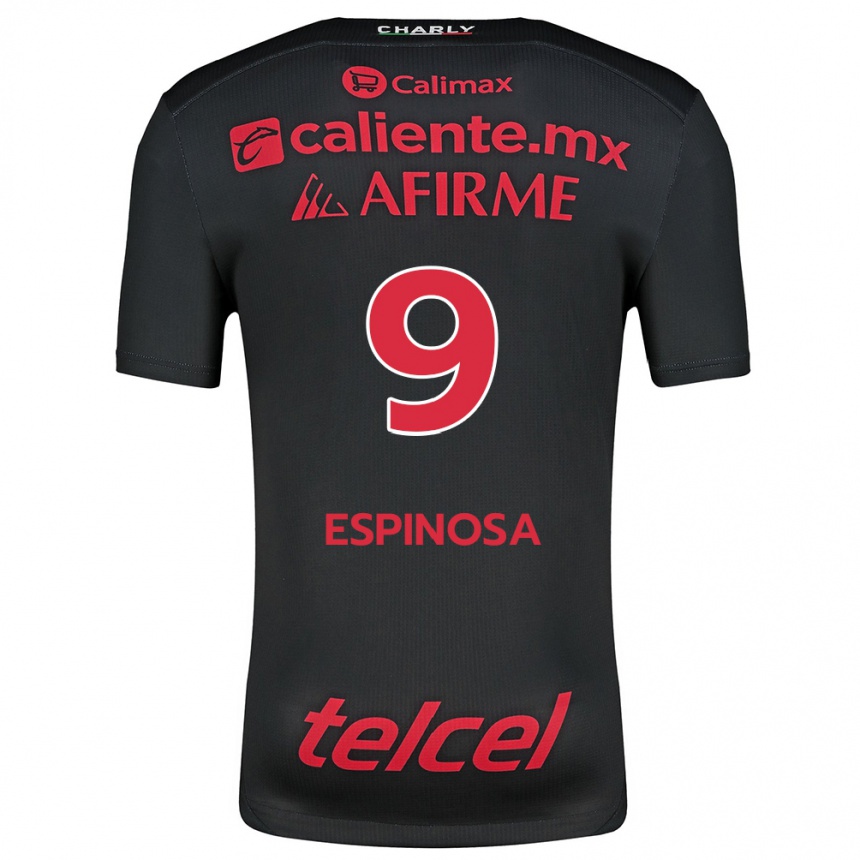 Enfant Football Maillot Daniela Espinosa #9 Noir Rouge Tenues Domicile 2024/25