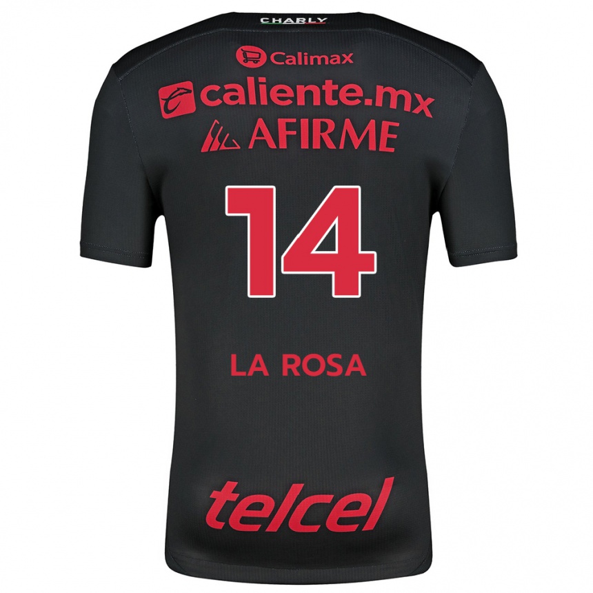 Enfant Football Maillot Joselyn De La Rosa #14 Noir Rouge Tenues Domicile 2024/25