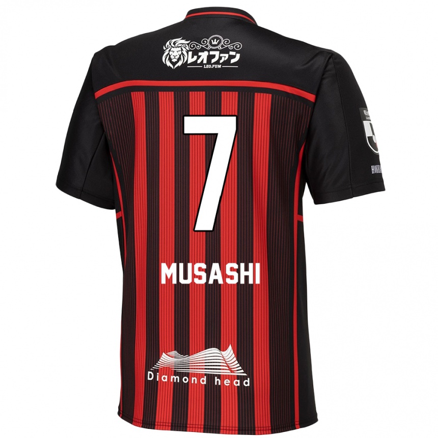 Enfant Football Maillot Musashi Suzuki #7 Rouge Noir Tenues Domicile 2024/25