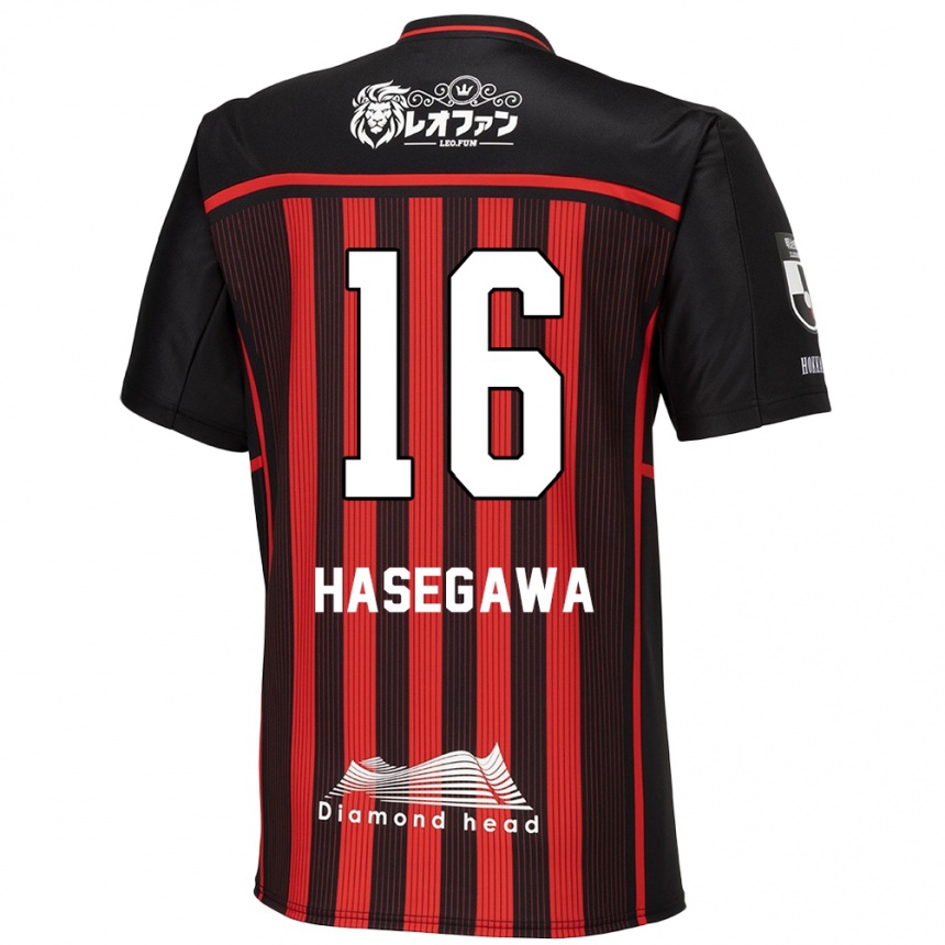 Enfant Football Maillot Tatsuya Hasegawa #16 Rouge Noir Tenues Domicile 2024/25