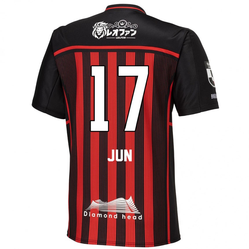 Enfant Football Maillot Jun Kodama #17 Rouge Noir Tenues Domicile 2024/25