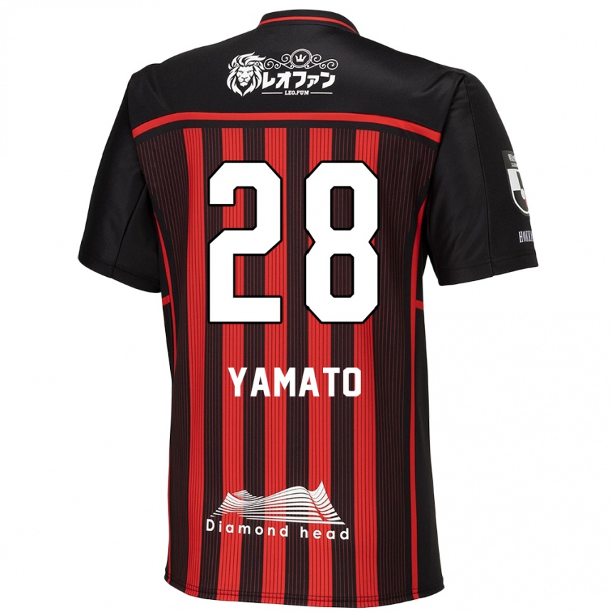 Enfant Football Maillot Yamato Okada #28 Rouge Noir Tenues Domicile 2024/25