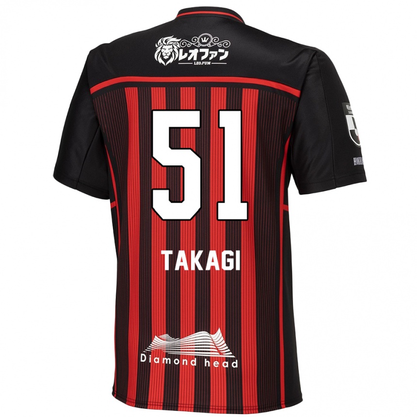 Enfant Football Maillot Shun Takagi #51 Rouge Noir Tenues Domicile 2024/25