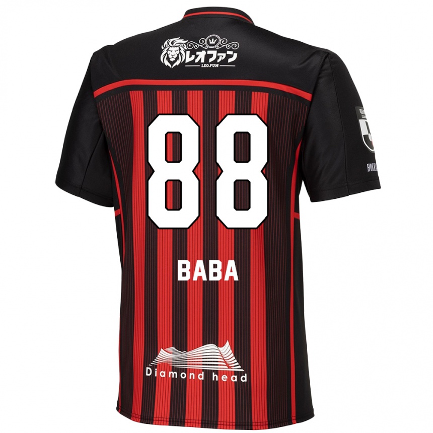 Enfant Football Maillot Seiya Baba #88 Rouge Noir Tenues Domicile 2024/25