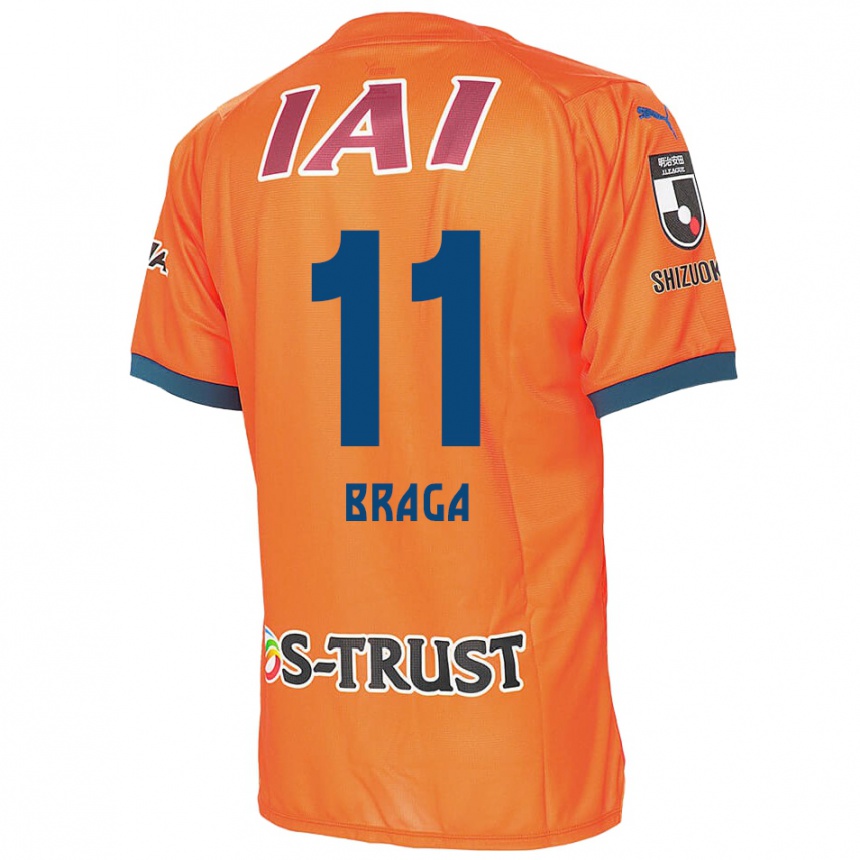 Enfant Football Maillot Lucas Braga #11 Bleu Orange Tenues Domicile 2024/25