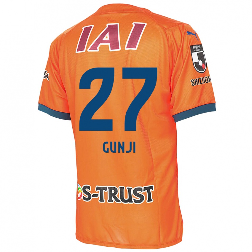 Enfant Football Maillot Riku Gunji #27 Bleu Orange Tenues Domicile 2024/25