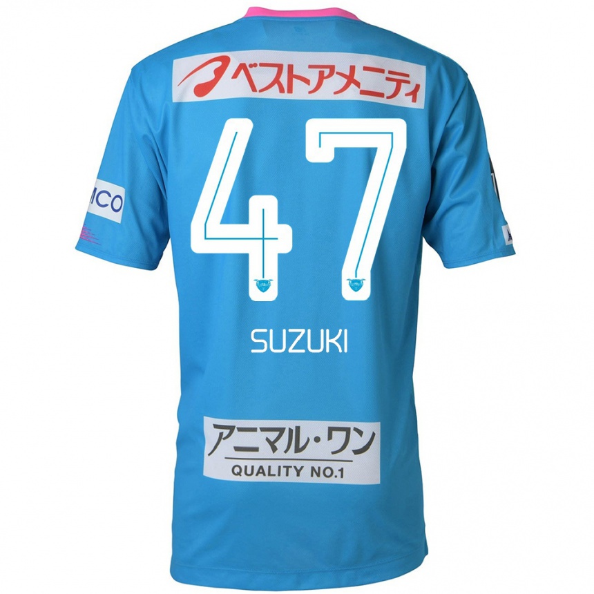 Enfant Football Maillot Daichi Suzuki #47 Bleu Rose Tenues Domicile 2024/25