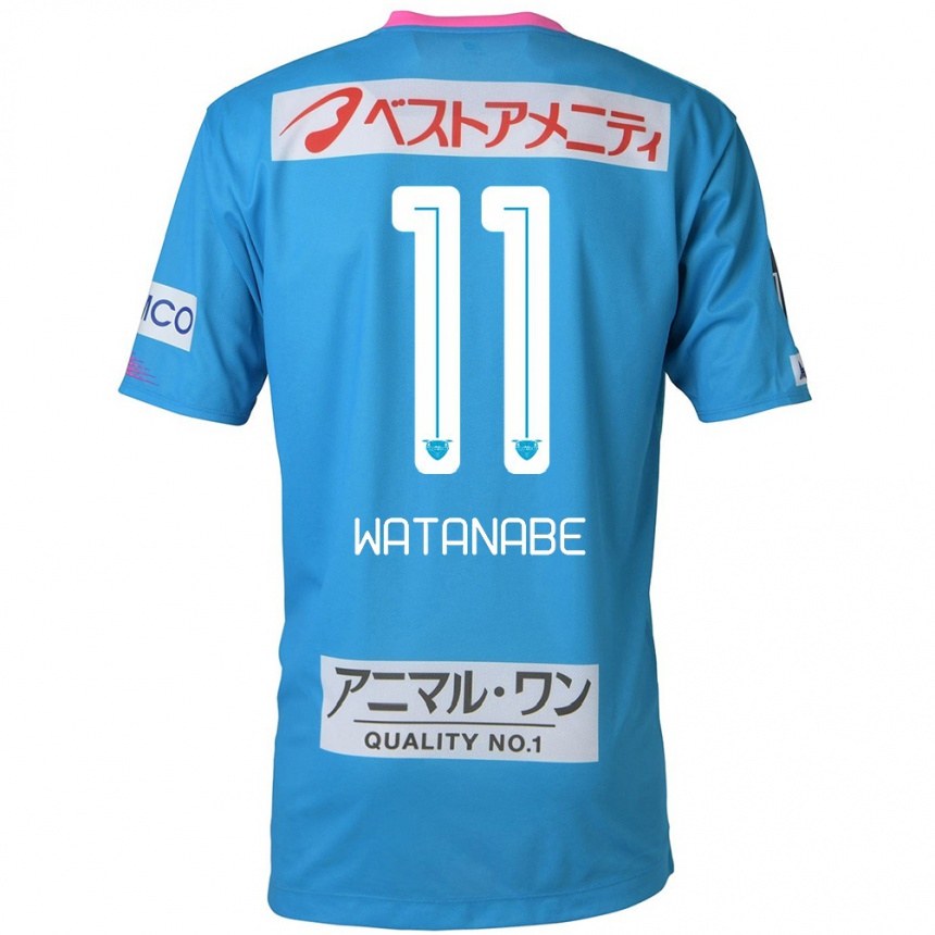 Enfant Football Maillot Shion Watanabe #11 Bleu Rose Tenues Domicile 2024/25