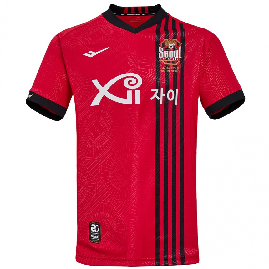 Enfant Football Maillot Shin-Jin Kim #9 Rouge Noir Tenues Domicile 2024/25