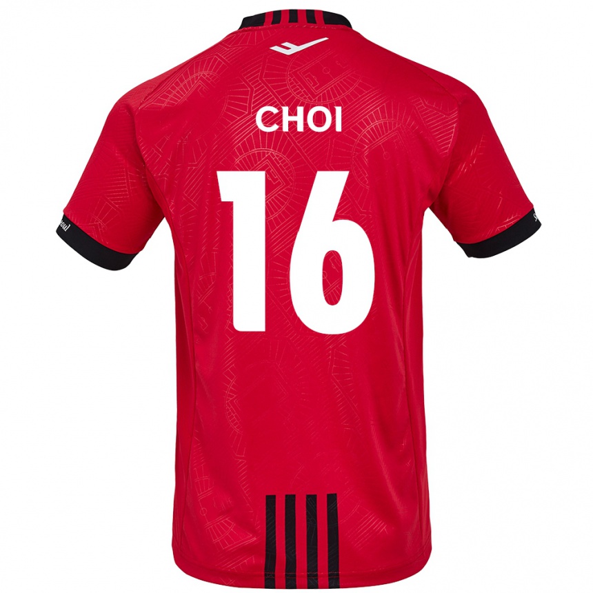 Enfant Football Maillot Jun Choi #16 Rouge Noir Tenues Domicile 2024/25