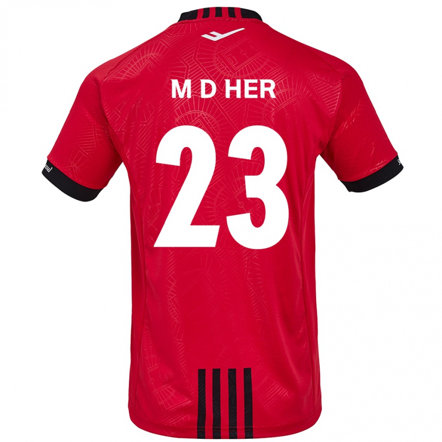 Enfant Football Maillot Dong-Min Her #23 Rouge Noir Tenues Domicile 2024/25