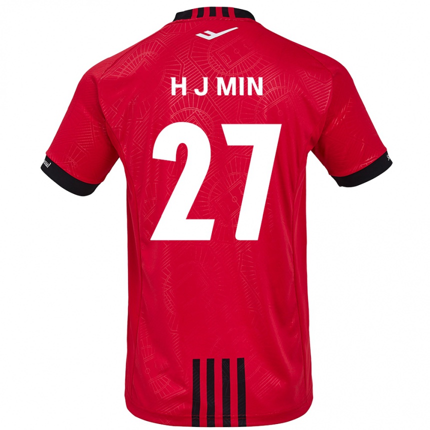 Enfant Football Maillot Ji-Hoon Min #27 Rouge Noir Tenues Domicile 2024/25