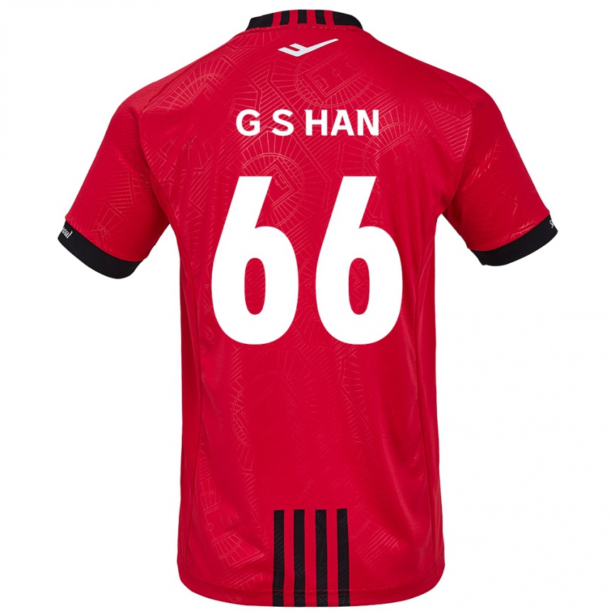 Enfant Football Maillot Seung-Gyu Han #66 Rouge Noir Tenues Domicile 2024/25