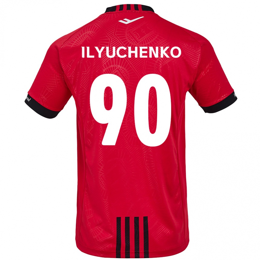 Enfant Football Maillot Stanislav Ilyuchenko #90 Rouge Noir Tenues Domicile 2024/25