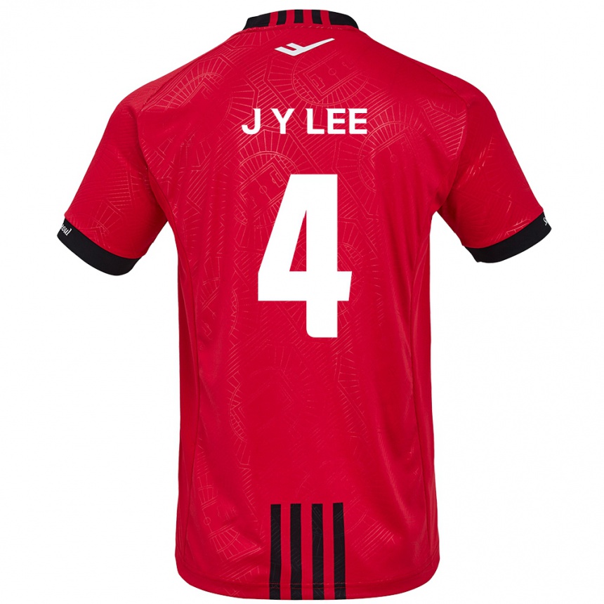 Enfant Football Maillot Young-Jun Lee #4 Rouge Noir Tenues Domicile 2024/25