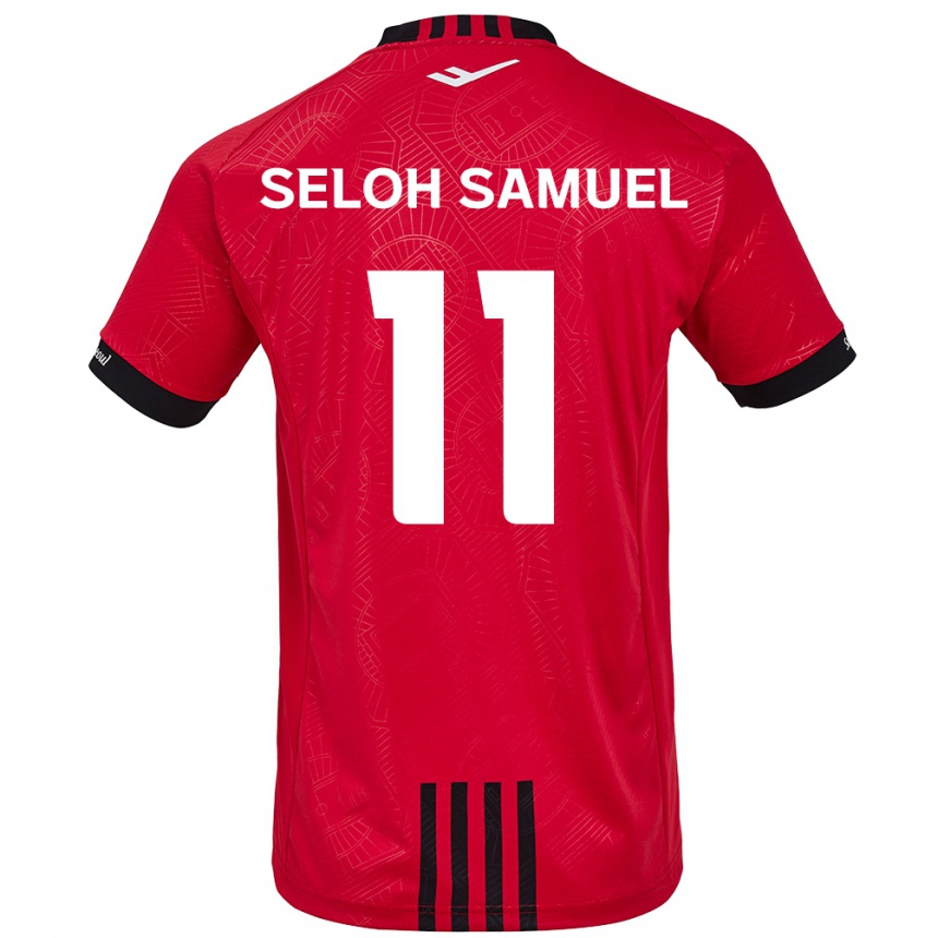 Enfant Football Maillot Gbato Seloh Samuel #11 Rouge Noir Tenues Domicile 2024/25