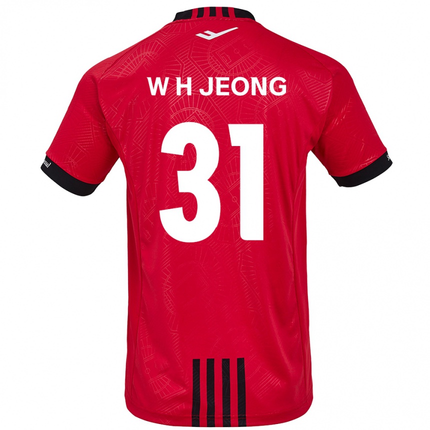 Enfant Football Maillot Hyun-Woong Jeong #31 Rouge Noir Tenues Domicile 2024/25