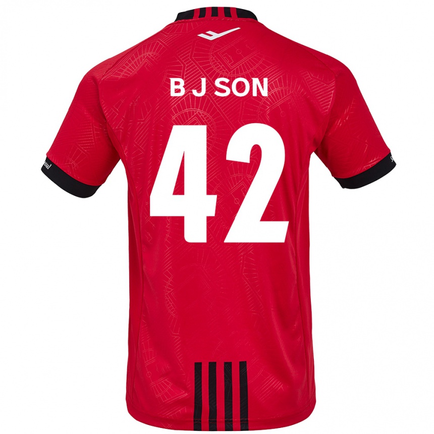 Enfant Football Maillot Jeong-Beom Son #42 Rouge Noir Tenues Domicile 2024/25