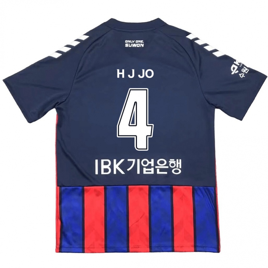 Enfant Football Maillot Jun-Hyun Jo #4 Bleu Rouge Tenues Domicile 2024/25