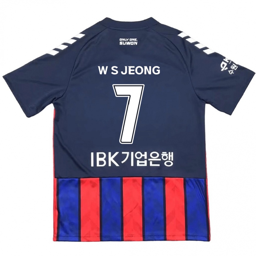 Enfant Football Maillot Seung-Won Jeong #7 Bleu Rouge Tenues Domicile 2024/25