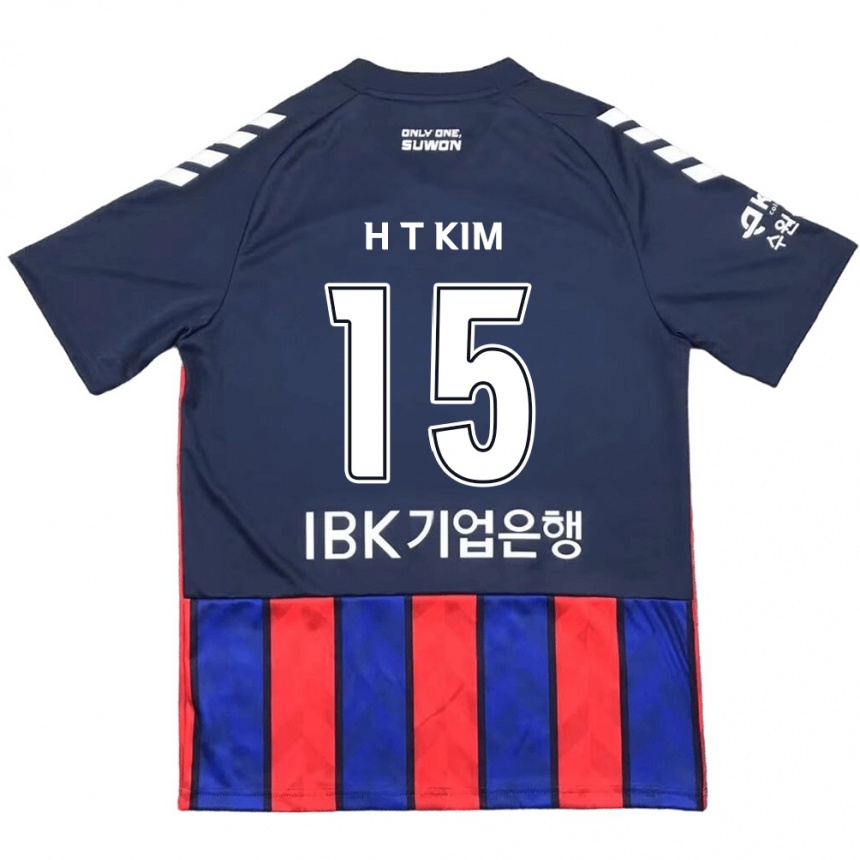 Enfant Football Maillot Tae-Han Kim #15 Bleu Rouge Tenues Domicile 2024/25