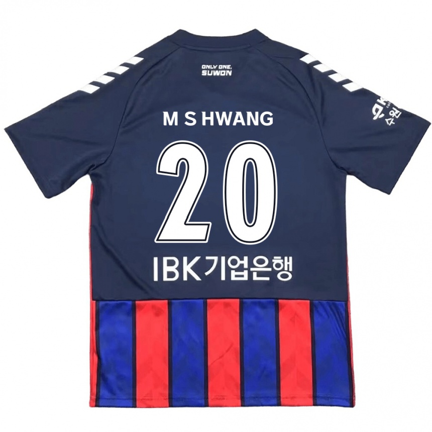 Enfant Football Maillot Soon-Min Hwang #20 Bleu Rouge Tenues Domicile 2024/25