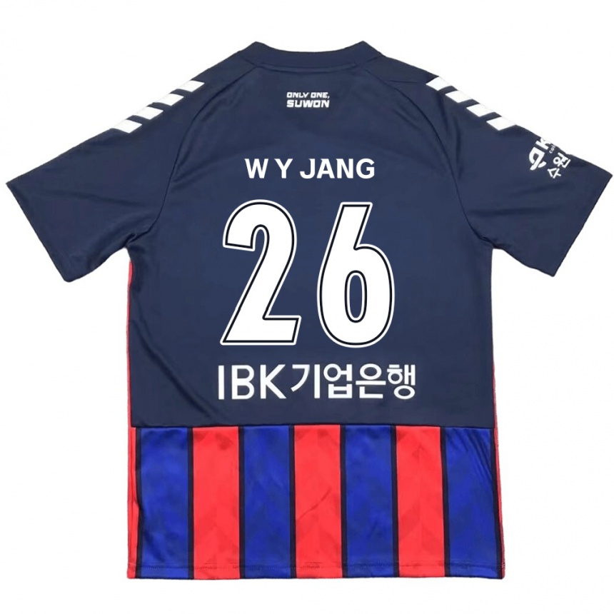 Enfant Football Maillot Young-Woo Jang #26 Bleu Rouge Tenues Domicile 2024/25